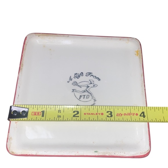 FTD Ceramic Floral Container Pot Vase Planter Christmas Tree Design WHT/RED/GRN - Picture 7 of 7